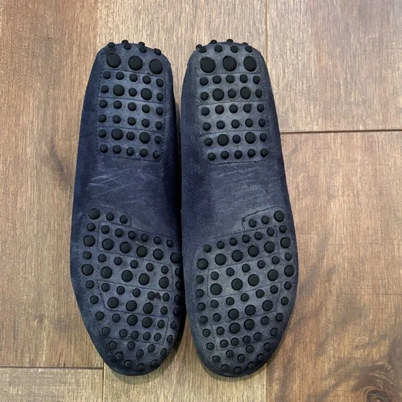 Women's Classic Navy Suede Loafers - Picture 2 of 4